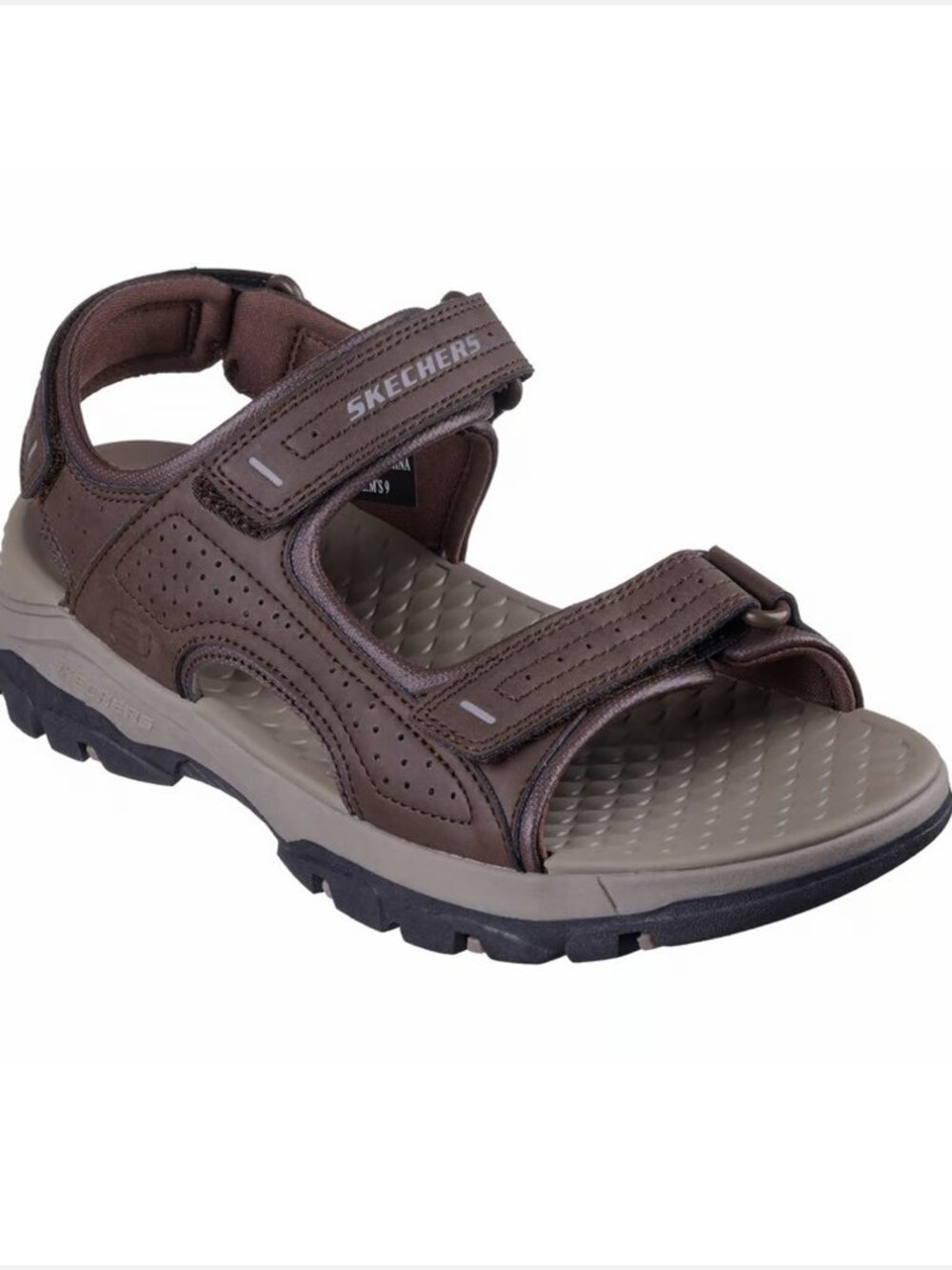 Skechers Tresmen Garo Chocolate Brown Relaxed Fit Sandals Men US 9